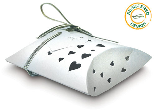 Pillow Box Heart Pearl White (pack 5pcs) - Gift Boxes / Bags